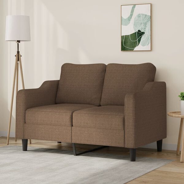 vidaXL Canap&eacute; &agrave; 2 places Marron 120 cm Tissu