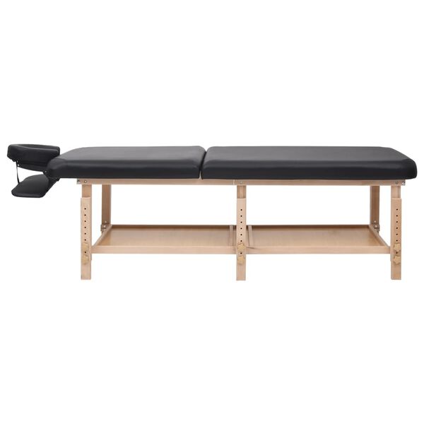 vidaXL Table de massage à 2 zones Noir Similicuir