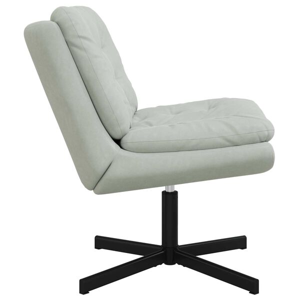 vidaXL Fauteuil relaxant pivotant Gris clair 63 x 75 x 76 cm Velours