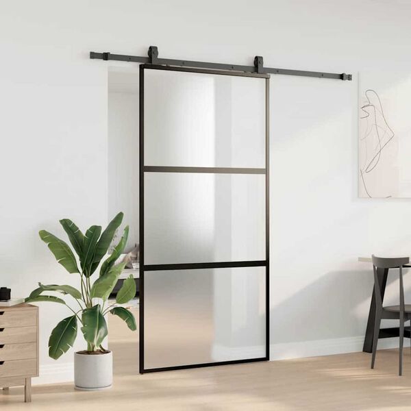 vidaXL Porte coulissante avec kit de quincaillerie noir 102,5x205 cm