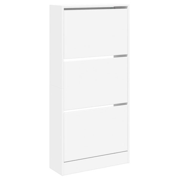 vidaXL Armoire à chaussures blanc 60x21x125,5 cm bois d'ingénierie