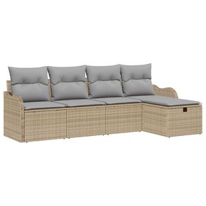 vidaXL Ensemble de canap&eacute; de jardin 5 pcs beige et gris clair