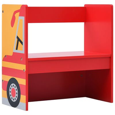 vidaXL Jeu de table et chaises d'enfants 3 pcs Camion de pompiers Bois