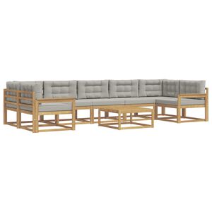 vidaXL Ensemble de canap&eacute;s d'ext&eacute;rieur 6 pc Blanc et gris clair