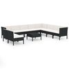 vidaXL Salon de jardin 11 pcs avec coussins R&eacute;sine tress&eacute;e Noir