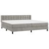vidaXL Sommier &agrave; lattes de lit et matelas Gris clair 200x200cm Velours