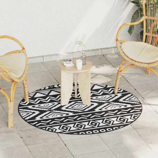 vidaXL Tapis d'ext&eacute;rieur ARAKIL noir &Oslash;120 cm PP
