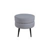 Venture Home Pouf Pot 40x40x40 cm Velours c&ocirc;tel&eacute; Noir et gris