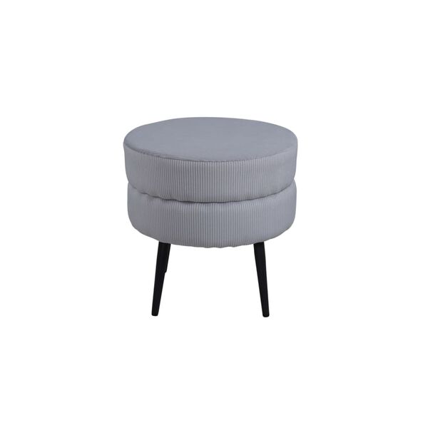 Venture Home Pouf Pot 40x40x40 cm Velours c&ocirc;tel&eacute; Noir et gris