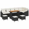vidaXL Ensemble de canap&eacute; de jardin 10 pc 8-Nombre de places Noir