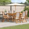 vidaXL Ensemble &agrave; Manger de jardin 7pcs bois d'acacia solide textil&egrave;ne