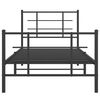 vidaXL Cadre de lit m&eacute;tal sans matelas avec pied de lit noir 90x200 cm
