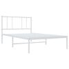 vidaXL Cadre de lit métal sans matelas avec tête de lit blanc 75x190cm
