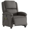vidaXL Fauteuil de massage inclinable &eacute;lectrique gris cuir v&eacute;ritable