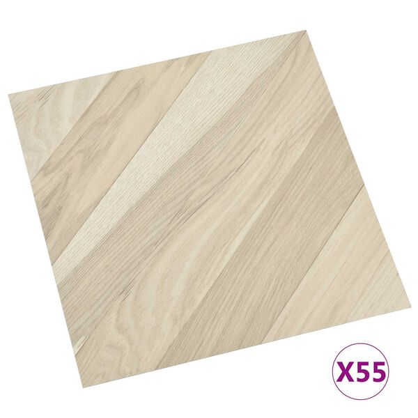 vidaXL Planches de sol 55 pcs Beige 5,11 m&sup2; PVC