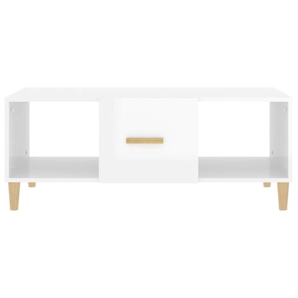 vidaXL Table basse Blanc brillant 102x50x40 cm Bois d'ingénierie