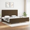vidaXL Cadre de lit sans matelas marron fonc&eacute; 200x200 cm tissu