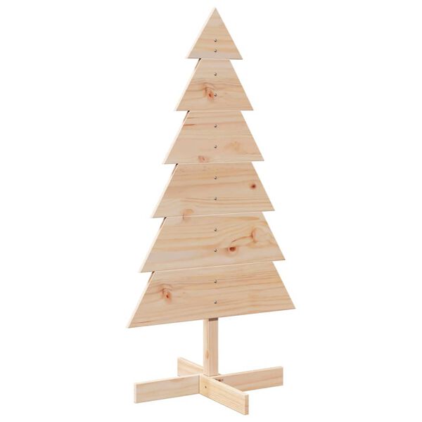 vidaXL Arbre de No&euml;l en bois pour d&eacute;coration 120 cm bois massif de pin