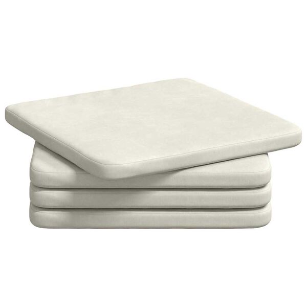 vidaXL Coussins de siège 4 pcs Crème 40 x 40 x 3 cm Velours