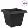 vidaXL Pot de Fleurs Carr&eacute; 24 pcs Noir 43 x 43 x 33,5 cm Plastique