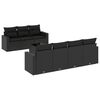 vidaXL Salon de jardin 8 pcs avec coussins noir r&eacute;sine tress&eacute;e
