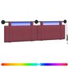 vidaXL T&ecirc;te de lit suspendue Avec lumi&egrave;re LED Bordeaux Tissu