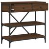vidaXL Table console ch&ecirc;ne marron 75x34,5x75 cm bois d'ing&eacute;nierie