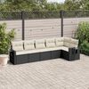 vidaXL Salon de jardin 6 pcs avec coussins noir r&eacute;sine tress&eacute;e