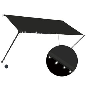 vidaXL Auvent r&eacute;tractable avec LED 250x150 cm Anthracite