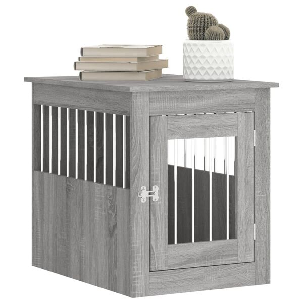 vidaXL Meuble de cage pour chiens sonoma gris 55x75x65 cm