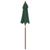 vidaXL Parasol de jardin avec m&acirc;t en bois vert 196x231 cm