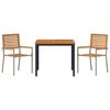 vidaXL Ensemble de salle &agrave; manger pour jardin 3 pcs Beige et Marron