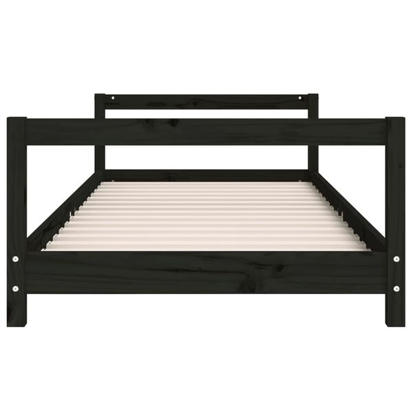 vidaXL Cadre de lit pour enfants noir 80x200 cm bois de pin massif