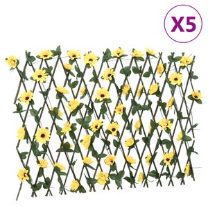 vidaXL&nbsp;Treillis de lierre artificiel extensible 5 pcs jaune 180x60 cm