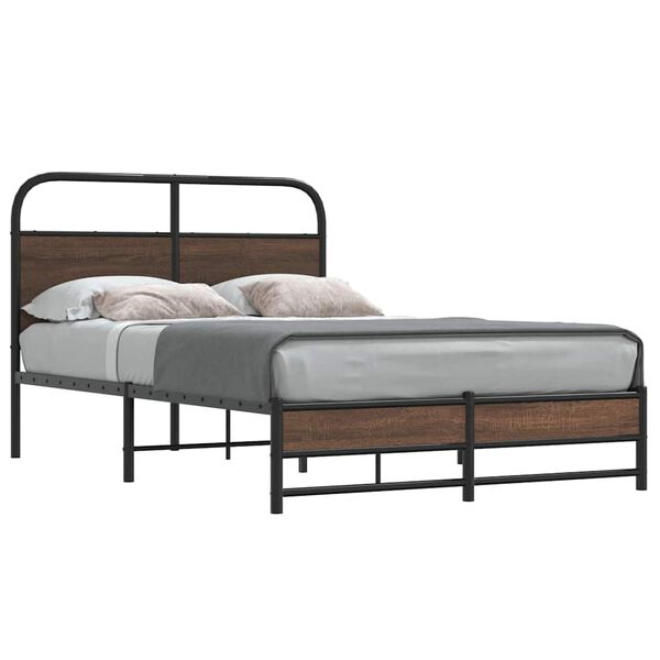 vidaXL Cadre de lit sans matelas 135x190 cm ch&ecirc;ne marron