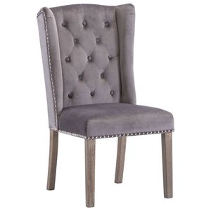 vidaXL Chaise &agrave; manger Gris Velours