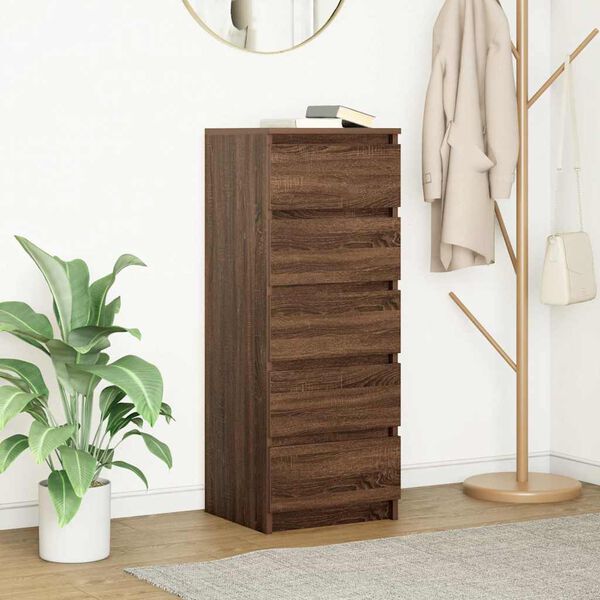 vidaXL Buffet avec tiroirs chêne marron 37,5x35x99cm bois d'ingénierie