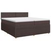 vidaXL Lit boxspring avec matelas Marron fonc&eacute; 200 x 200 cm Tissu