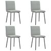 vidaXL Chaises &agrave; manger lot de 4 Gris clair Velours