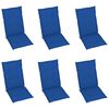 vidaXL Chaises de jardin lot de 6 avec coussins bleu royal Bois teck