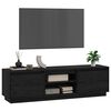 vidaXL Meuble TV Noir 140x35x40 cm Bois de pin massif