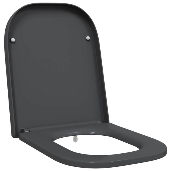 vidaXL Si&egrave;ge de toilette Anthracite 44,5 x 35 x 3,6 cm Duroplast