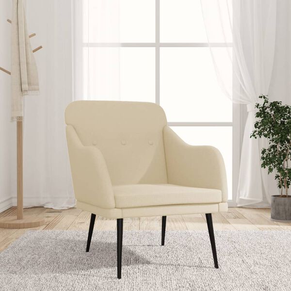 vidaXL Fauteuil Cr&egrave;me 63x76x80 cm Tissu