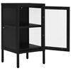 vidaXL Buffet Noir 38x35x70 cm Acier et verre