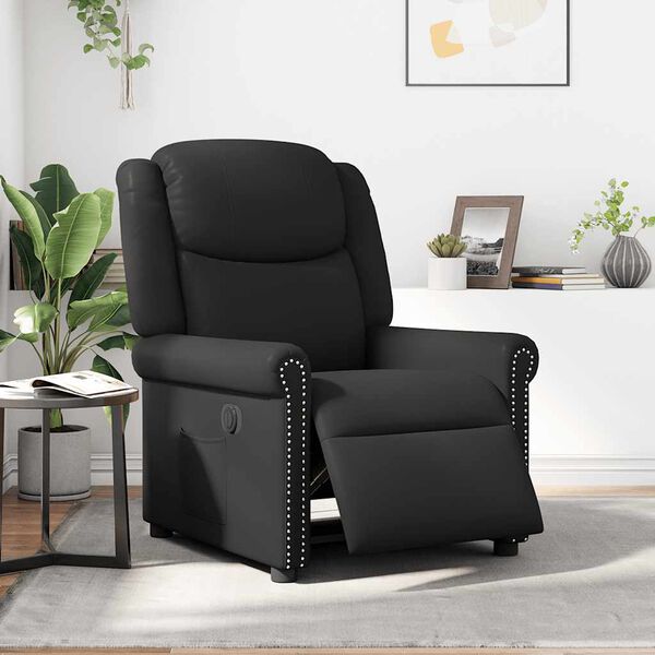 vidaXL Fauteuil inclinable électrique Noir brillant Similicuir