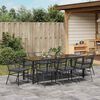 vidaXL Ensemble de salle &agrave; manger pour jardin 9 pcs Noir polyrotin