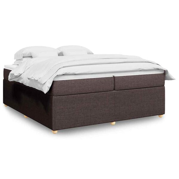 vidaXL Sommier &agrave; lattes de lit avec matelas Marron fonc&eacute; 200x200 cm