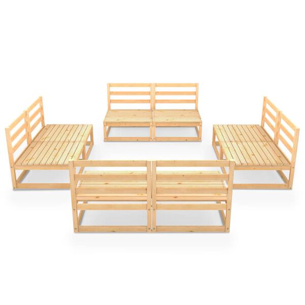 vidaXL Salon de jardin 8 pcs bois de pin massif