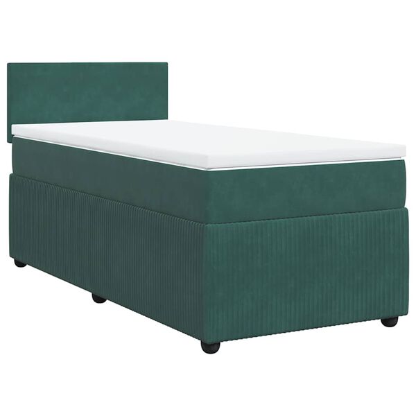 vidaXL Sommier &agrave; lattes de lit avec matelas Vert fonc&eacute; 90x200 cm