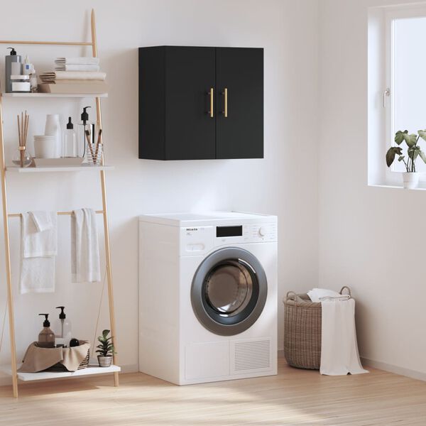 vidaXL Armoire murale noir 60x31x60 cm bois d'ing&eacute;nierie